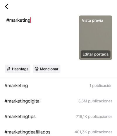 Cómo encontrar hashtags de TikTok